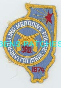 ILLINOIS,ROLLING MEADOWS POLICE INVITATIONAL 3RD 1974 1 STATE SHAPED